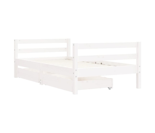 Estructura cama infantil y cajones madera pino blanco 80x160 cm