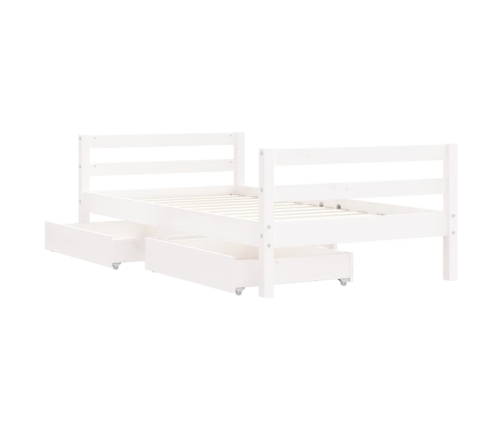 Estructura cama infantil y cajones madera pino blanco 80x160 cm