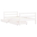 Estructura cama infantil y cajones madera pino blanco 80x160 cm