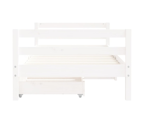 Estructura cama infantil y cajones madera pino blanco 80x160 cm