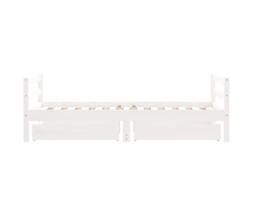 Estructura cama infantil y cajones madera pino blanco 80x160 cm