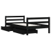 Estructura cama infantil y cajones madera pino negro 80x160 cm