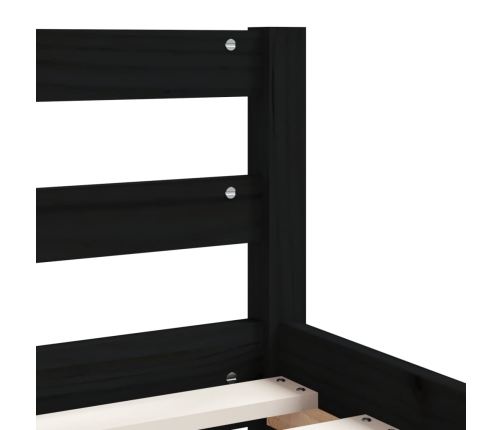 Estructura cama infantil y cajones madera pino negro 80x160 cm