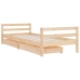 Estructura de cama infantil con cajones madera pino 90x190 cm