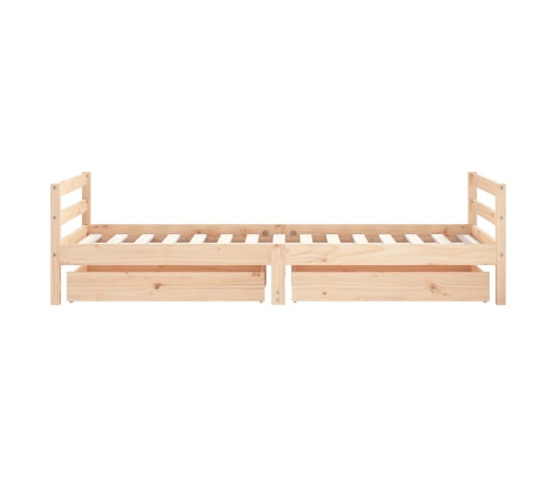 Estructura de cama infantil con cajones madera pino 90x190 cm