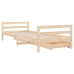 Estructura de cama infantil con cajones madera pino 90x190 cm