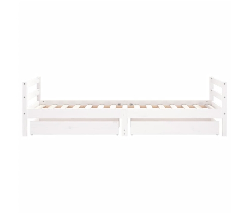 Estructura cama infantil y cajones madera pino blanco 90x190 cm