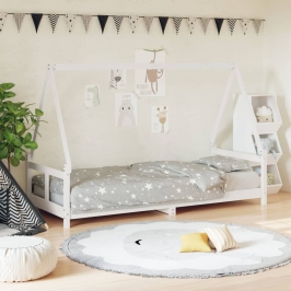 Estructura de cama para niños madera de pino blanco 80x200 cm