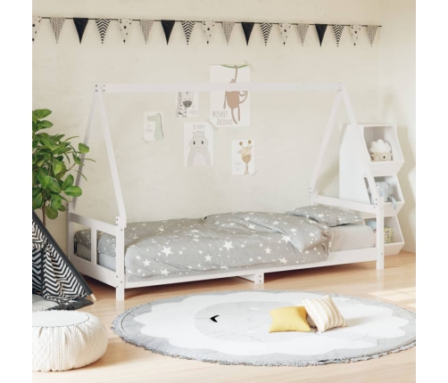 Estructura de cama para niños madera de pino blanco 80x200 cm