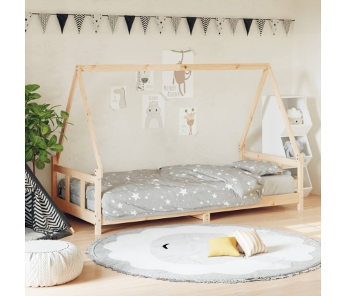 Estructura de cama para niños madera maciza de pino 90x200 cm