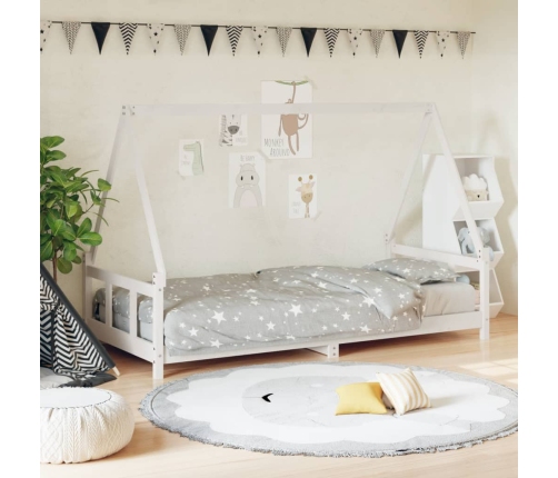 Estructura de cama para niños madera de pino blanco 90x200 cm