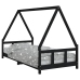 Estructura de cama para niños madera de pino negro 90x200 cm