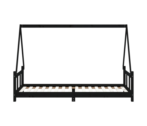 Estructura de cama para niños madera de pino negro 90x200 cm