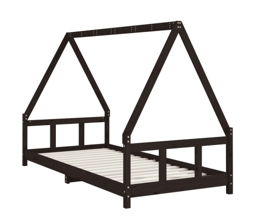 Estructura de cama para niños madera de pino negro 90x200 cm