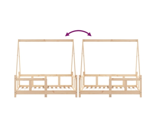 Estructura de cama para niños madera maciza de pino 70x140 cm