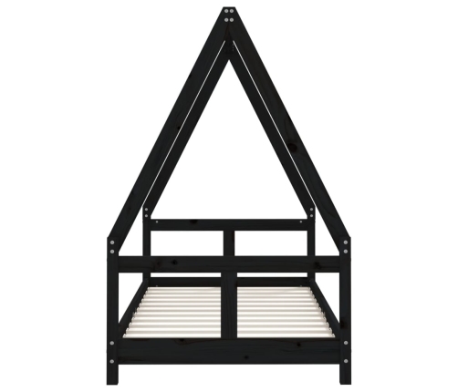 Estructura de cama para niños madera de pino negro 80x160 cm