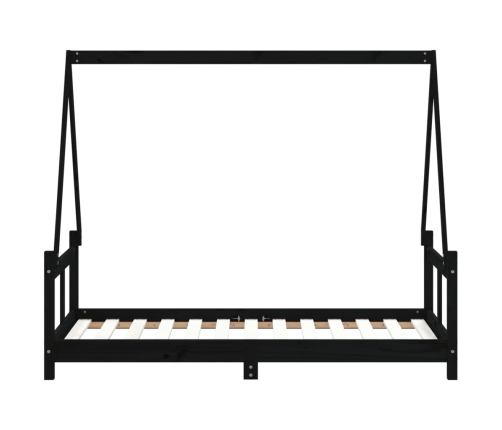 Estructura de cama para niños madera de pino negro 80x160 cm