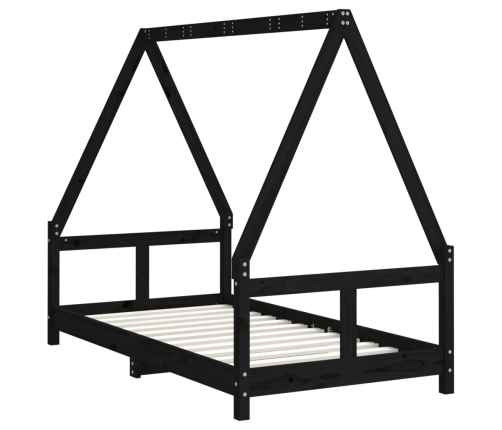 Estructura de cama para niños madera de pino negro 80x160 cm