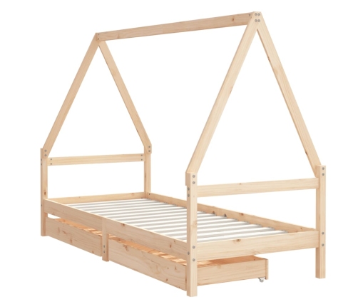 Estructura de cama para niños con cajones madera pino 80x200 cm