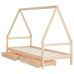 Estructura de cama para niños con cajones madera pino 80x200 cm