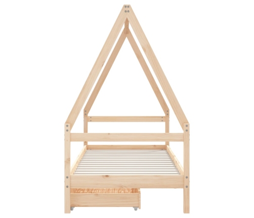 Estructura de cama para niños con cajones madera pino 80x200 cm