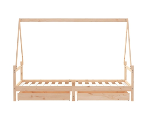 Estructura de cama para niños con cajones madera pino 80x200 cm