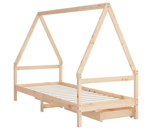 Estructura de cama para niños con cajones madera pino 80x200 cm