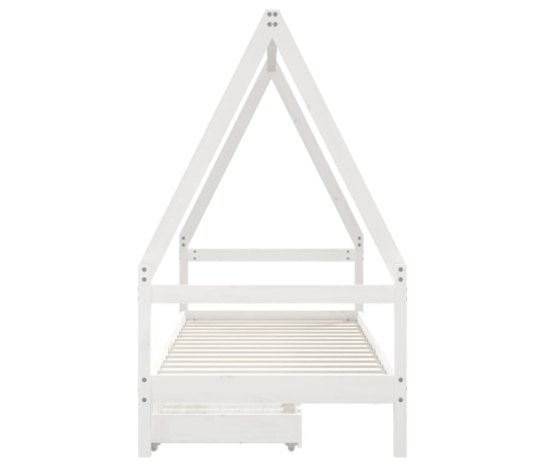 Estructura cama niños con cajones madera pino blanco 80x200 cm