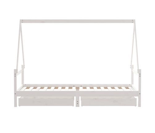 Estructura cama niños con cajones madera pino blanco 80x200 cm