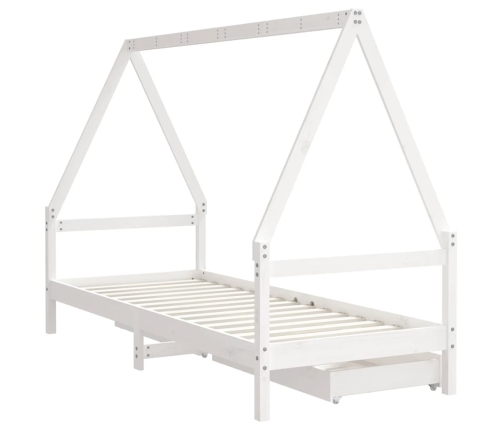 Estructura cama niños con cajones madera pino blanco 80x200 cm