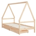 Estructura de cama infantil con cajones madera pino 90x190 cm