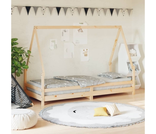 Estructura de cama para niños madera maciza de pino 80x200 cm