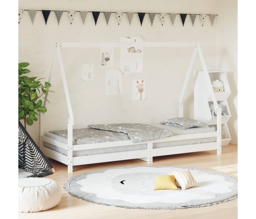 Estructura de cama para niños madera de pino blanco 80x200 cm