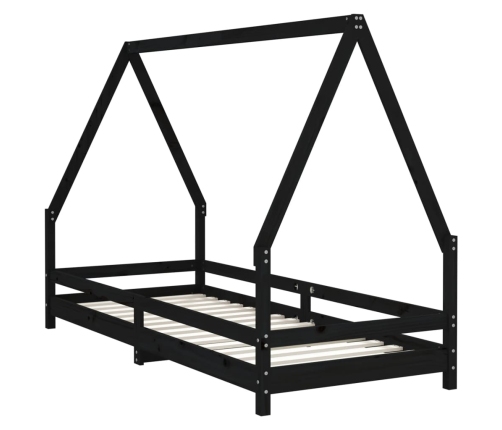 Estructura de cama para niños madera de pino negro 80x200 cm