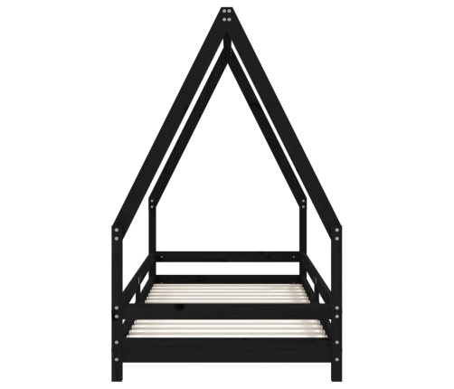 Estructura de cama para niños madera de pino negro 80x200 cm