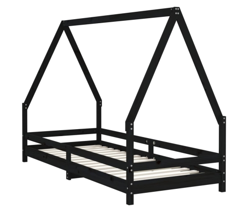 Estructura de cama para niños madera de pino negro 90x200 cm