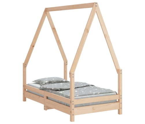 Estructura de cama para niños madera maciza de pino 70x140 cm