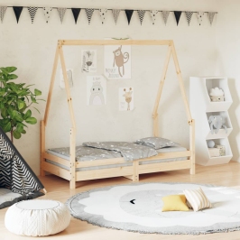 Estructura de cama para niños madera maciza de pino 70x140 cm