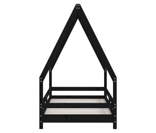 Estructura de cama para niños madera de pino negro 80x160 cm