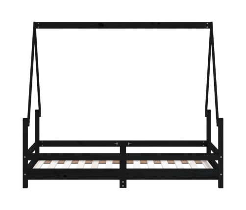 Estructura de cama para niños madera de pino negro 80x160 cm