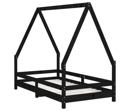 Estructura de cama para niños madera de pino negro 80x160 cm