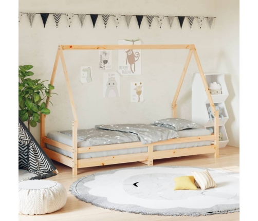 Estructura de cama infantil madera maciza de pino 90x190 cm