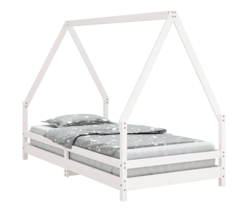 Estructura de cama para niños madera de pino blanco 90x190 cm