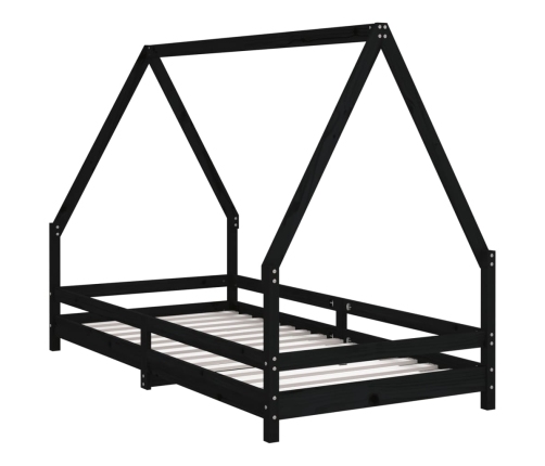 Estructura de cama para niños madera de pino negro 90x190 cm