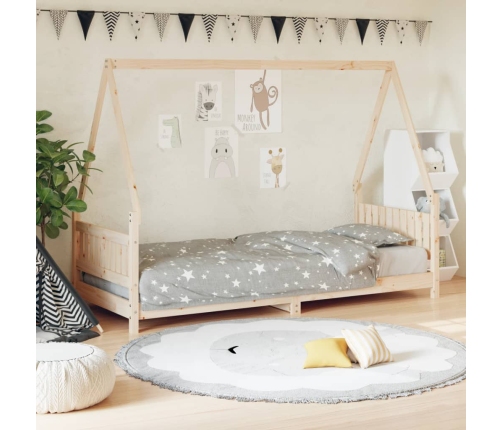 Estructura de cama para niños madera maciza de pino 80x200 cm