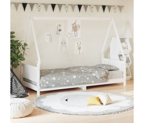 Estructura de cama para niños madera de pino blanco 80x200 cm