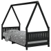 Estructura de cama para niños madera de pino negro 80x200 cm