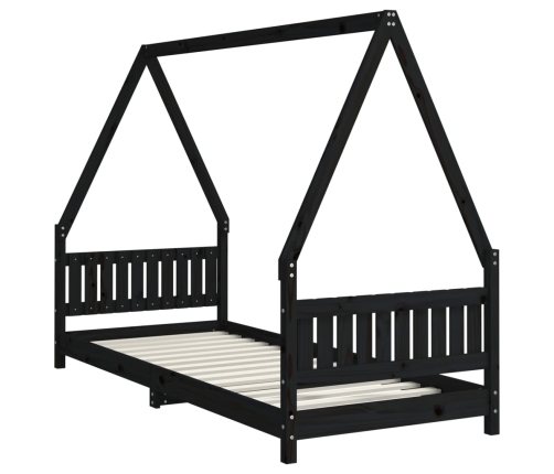 Estructura de cama para niños madera de pino negro 80x200 cm