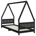 Estructura de cama para niños madera de pino negro 80x200 cm