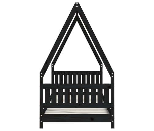 Estructura de cama para niños madera de pino negro 80x200 cm